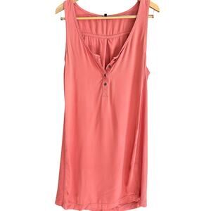 SPLENDID | Coral PInk Tencel Henley Neck Sleeveless Dress Sundress | Size Large